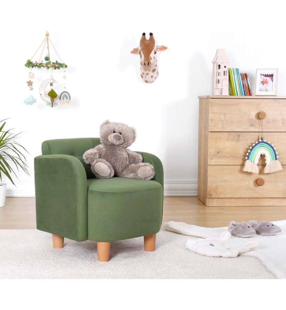 Poltrona per bambini, verde, cotone