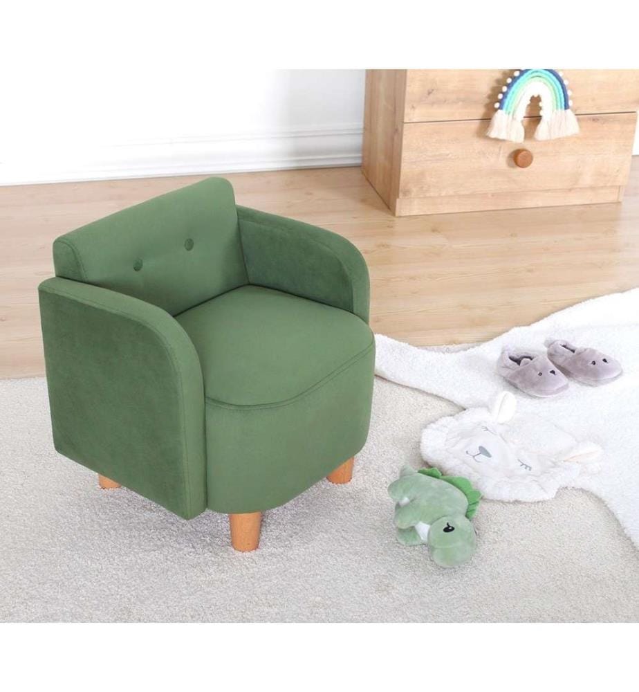 Poltrona per bambini, verde, cotone