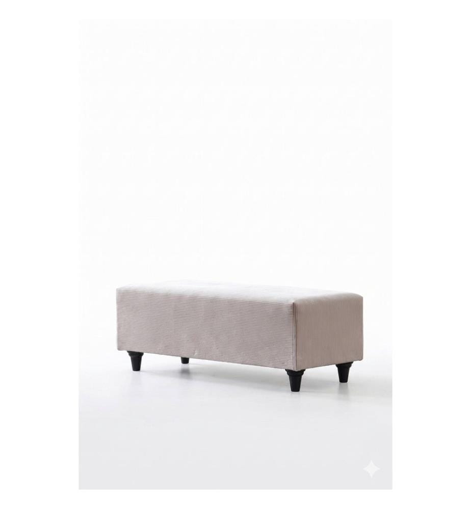 Pouf, 100 % Metall, Weiss