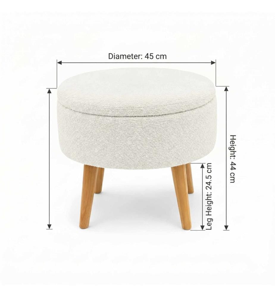 Pouf, 100% PANNELLO DI TRUCIOLO RIVESTITO IN MELAMINA, Bianco