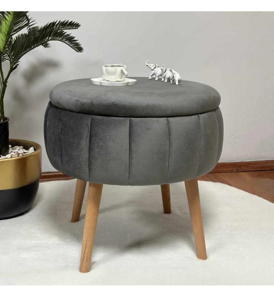 Pouf, 100 % melaminbeschichtete Spanplatte, Anthrazit