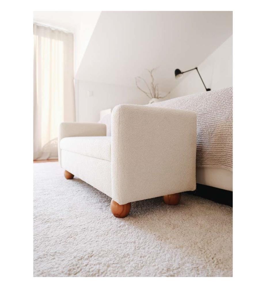 Panca, Bianco, Tessuto: 100% Teddy