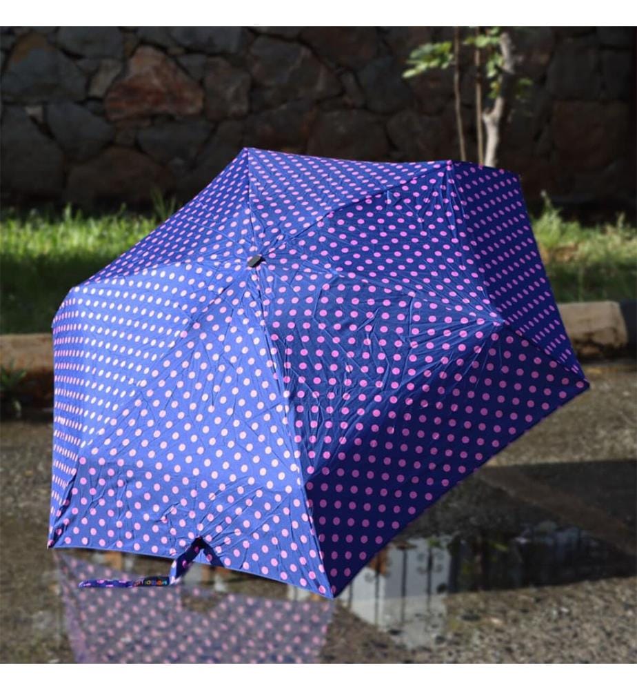 Mini Regenschirm Pois Roses Navy Blue - Marineblau