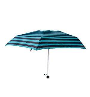 Mini Regenschirm Schwarze und grüne Streifen - Schwarz