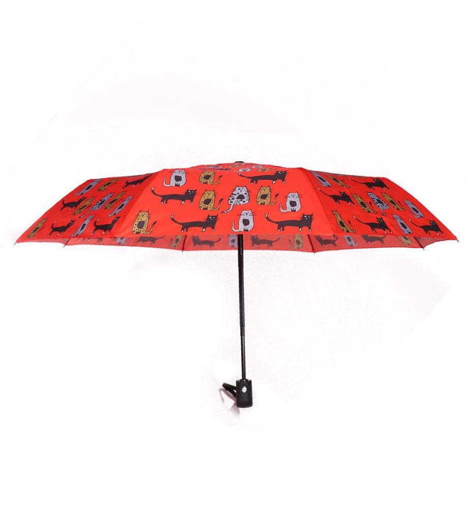 Mini Regenschirm Katze - Schwarz