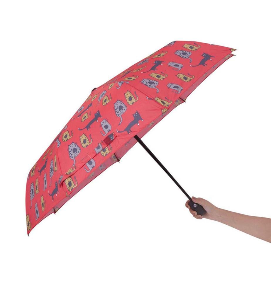 Mini Regenschirm Katze - Schwarz