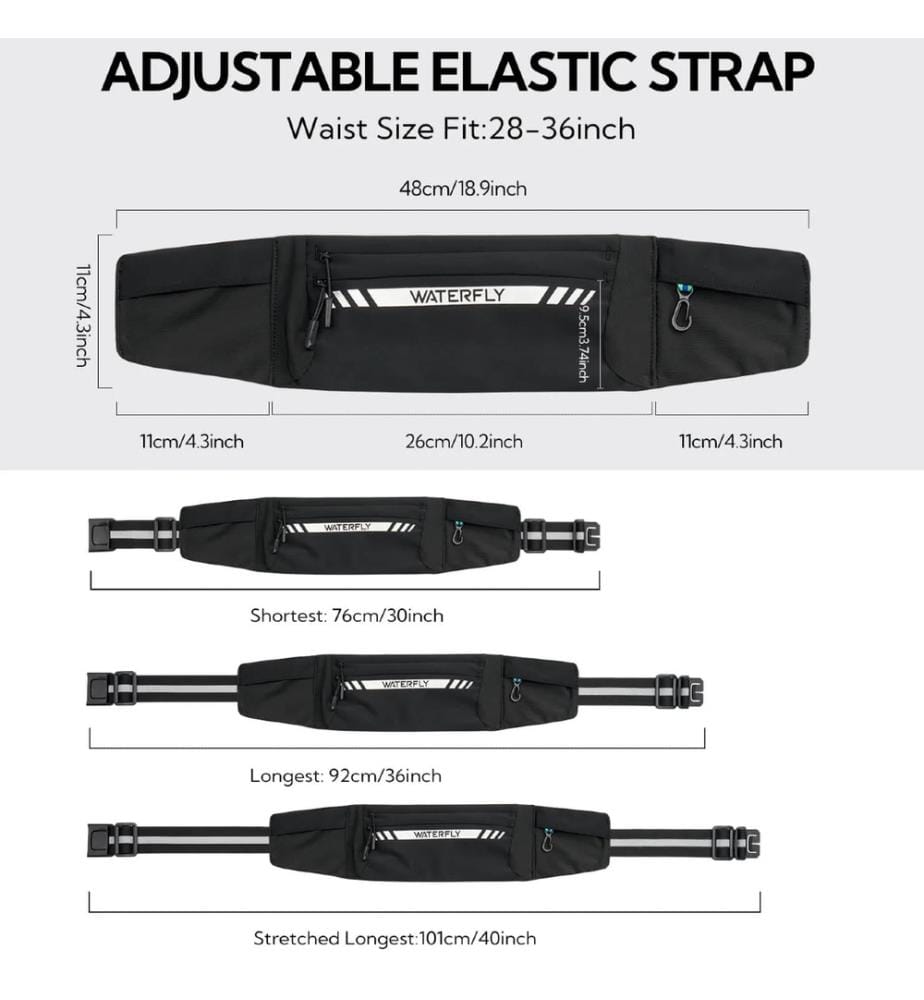 Laufgürtel Bumbag Waterfly RP03 7.0 - Schwarz