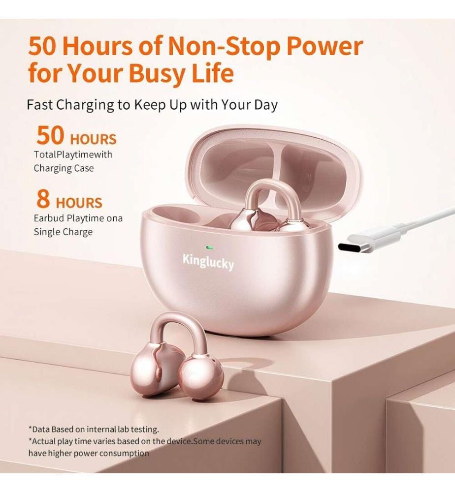 In Ear Bluetooth Kinglucky Clip-on Ohrhörer Pink
