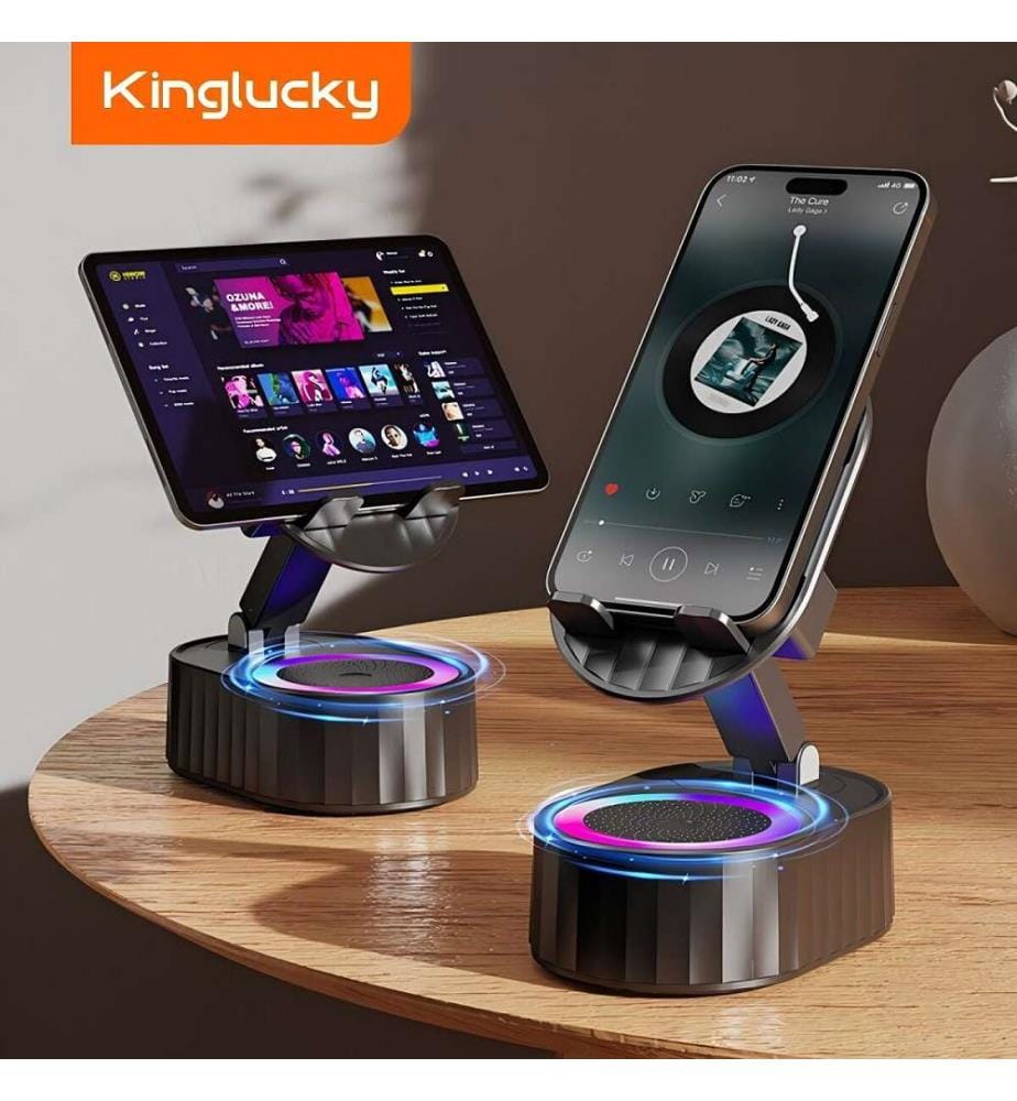Support pour smartphone avec haut-parleur Kinglucky ZJ-016 Noir 5 W