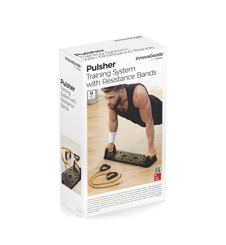 Push-Up Liegestützbrett mit Widerstandsbändern und Übungsanleitung Pulsher