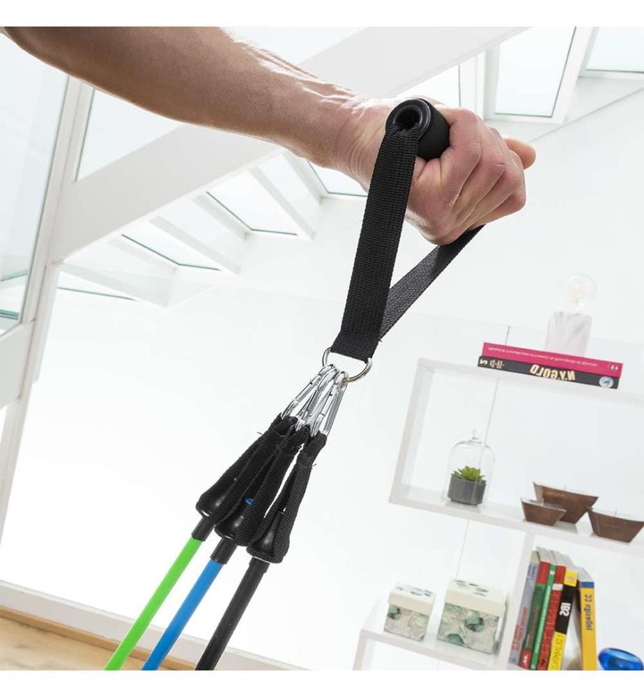 3er Set Resistance Bands mit Zubehör und Übungsanleitung Tribainer - Multicolour