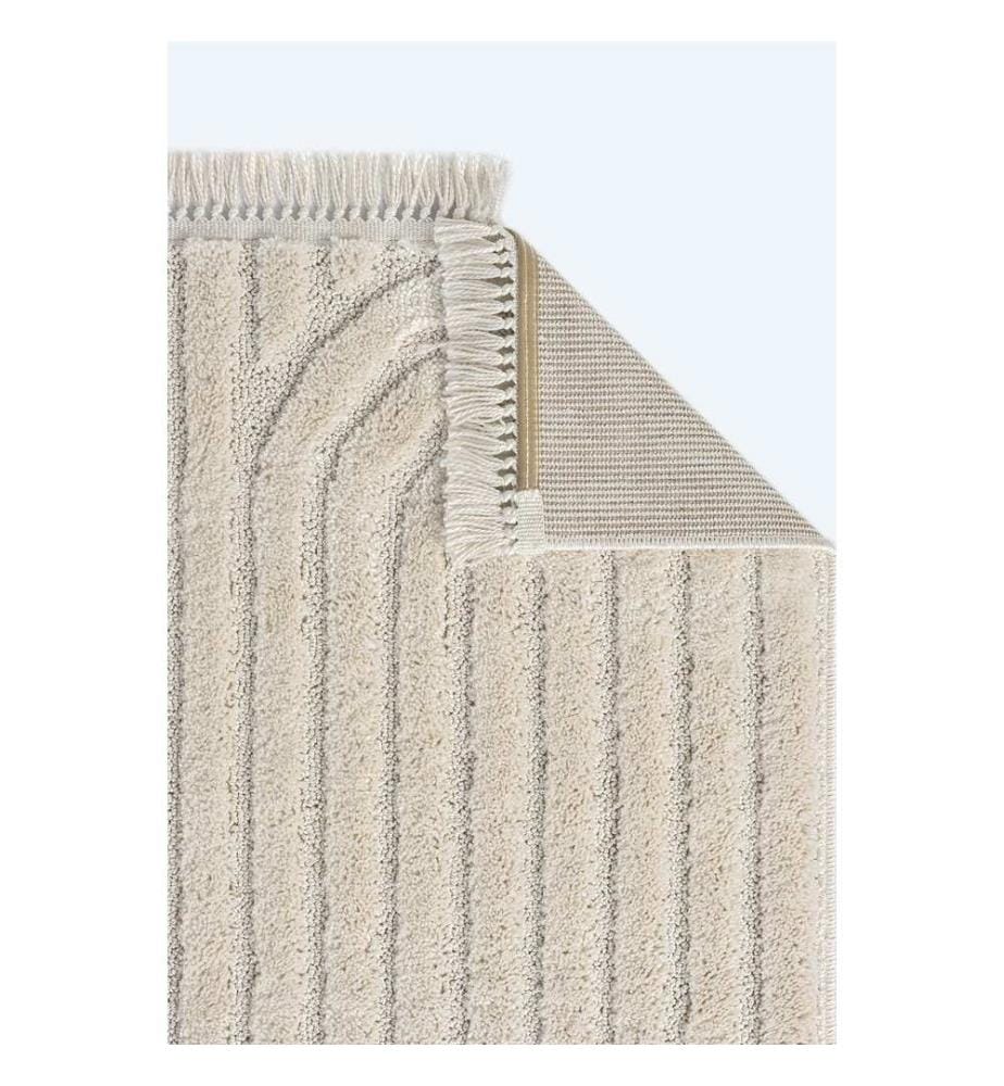 Tapis, 140 x 200, crème, 100 % polypropylène frisé