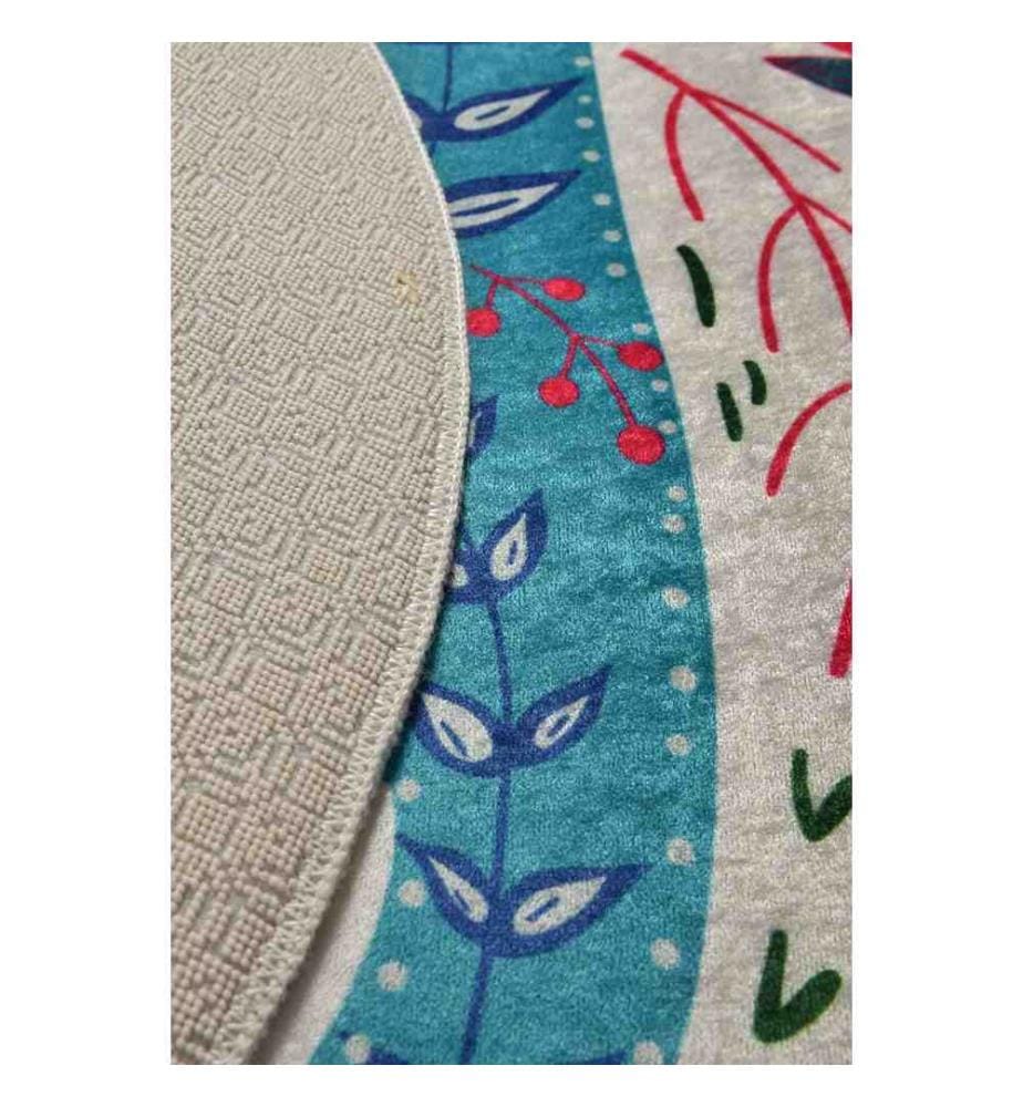 Teppich, 100 cm, mehrfarbig, 50 % Samt / 50 % Polyester, 4 mm Florhöhe