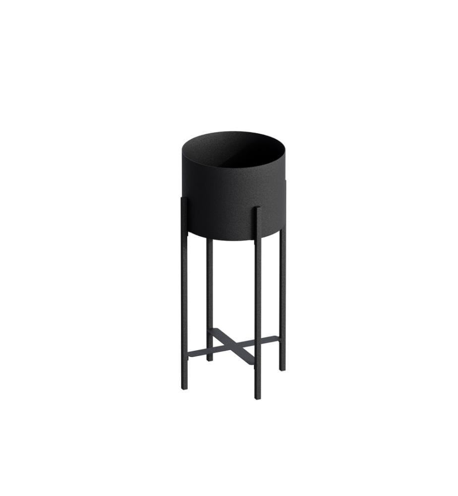 Dekorativer Übertopf, schwarz, 100 % Metall