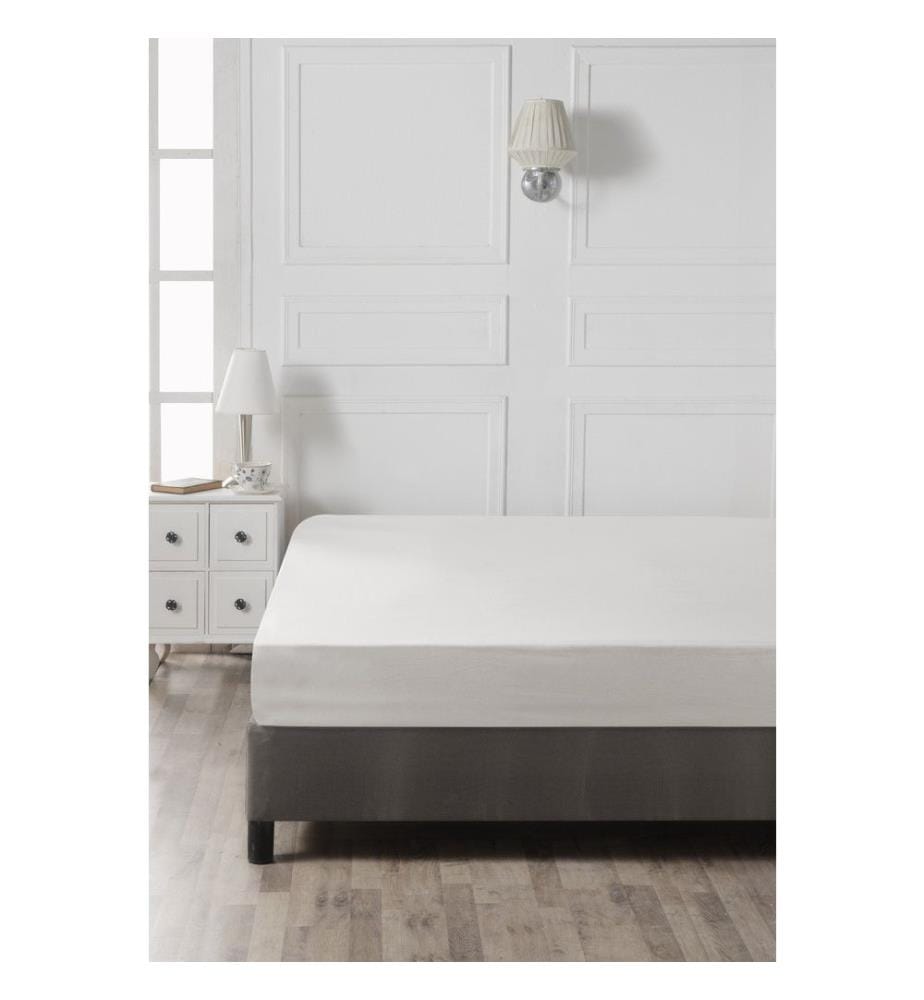 Lenzuolo con angoli singolo Ranforce, bianco, 100% cotone