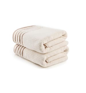 Ensemble de 2 serviettes pour les mains, cappuccino, 100 % microfibre de coton