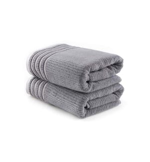 Ensemble de 2 serviettes pour les mains, gris foncé, 100 % microfibre de coton