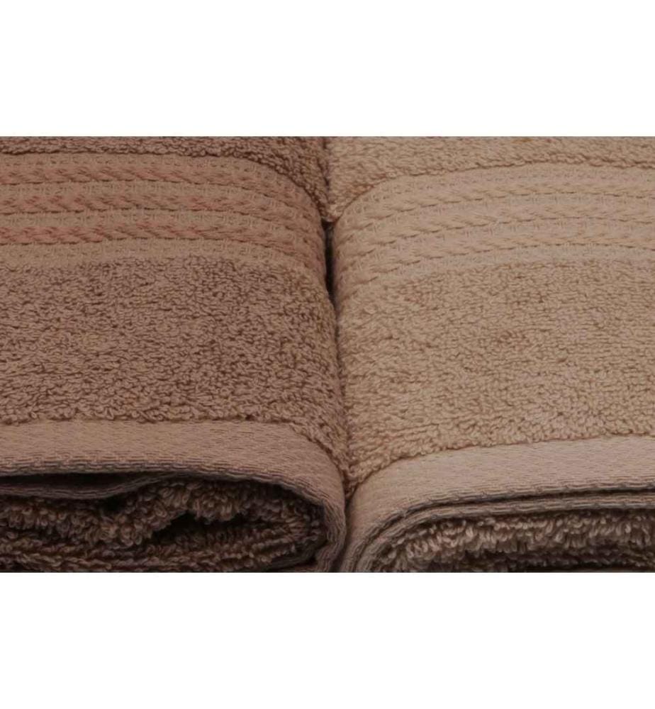 Ensemble de 4 serviettes de toilette, crème, beige, marron, coton, 500 g/m²