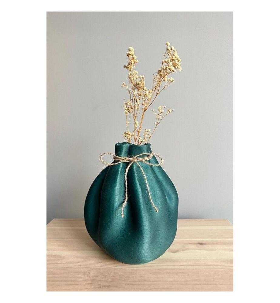 Vase, Petrol Green, 100% BIOPLASTIC