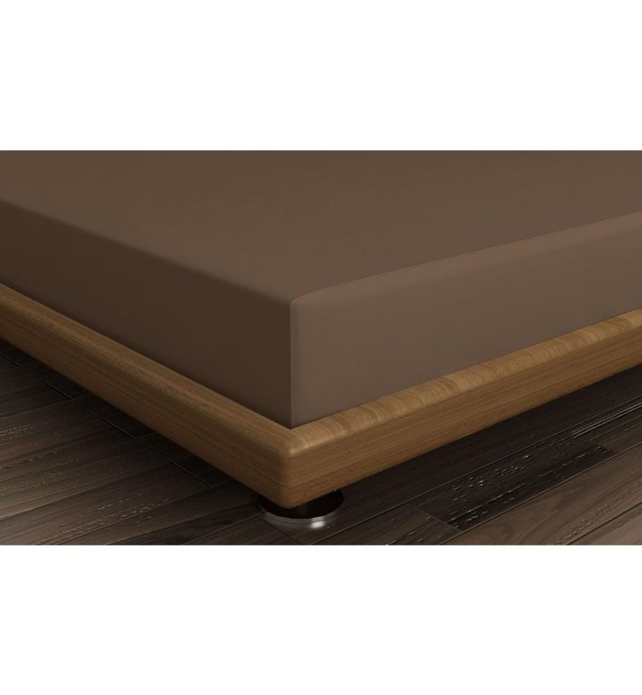 Drap-housse Ranforce Super King, marron, 100 % coton