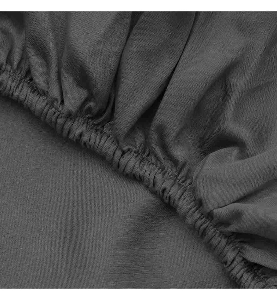 Drap-housse Ranforce Super King, anthracite, 100 % coton