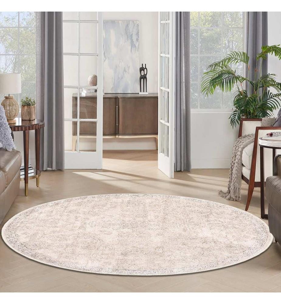 Teppich, 120 x 120 cm, Beige, 100 % Polyester