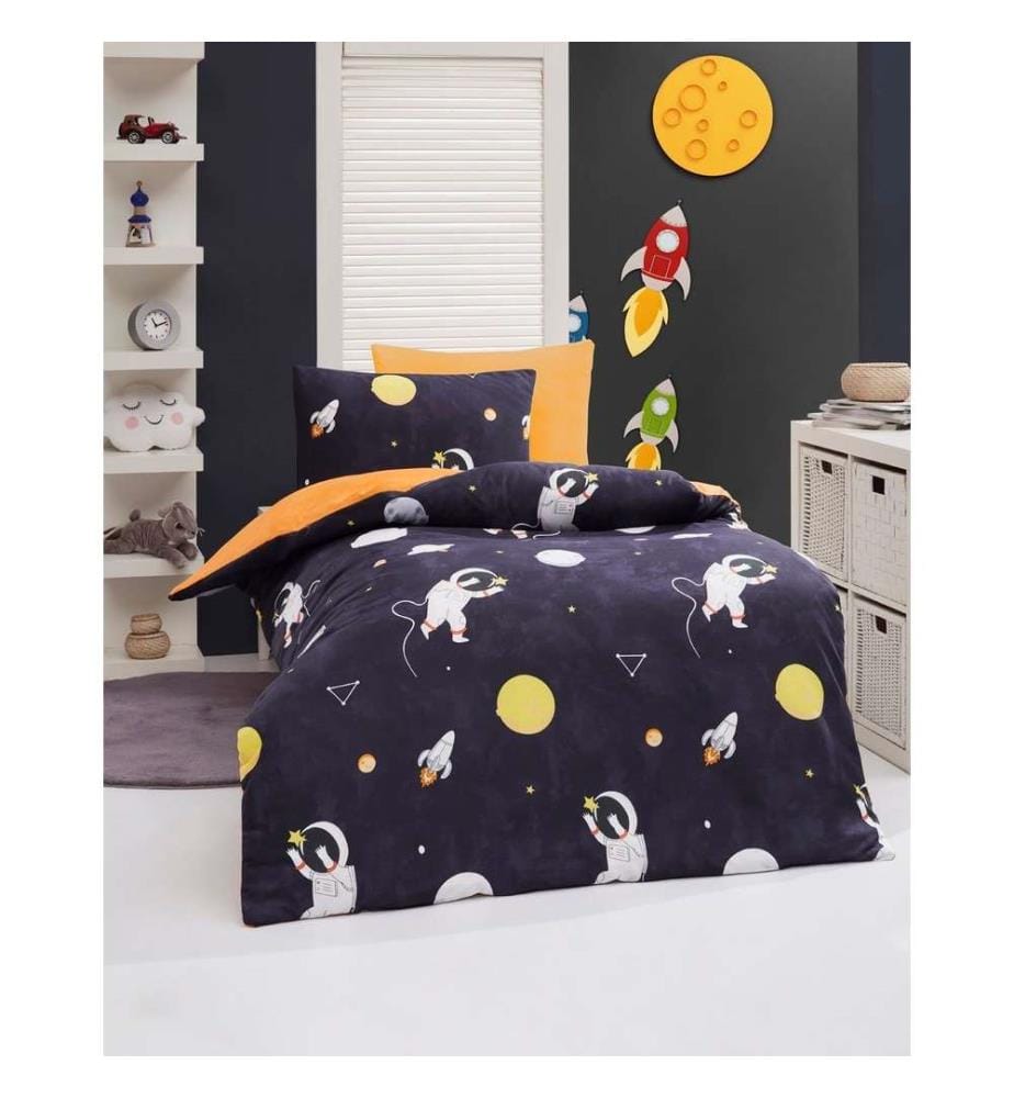 Einzelbettwäsche-Set, Dunkelblau, 65 % Baumwolle / 35 % Polyester