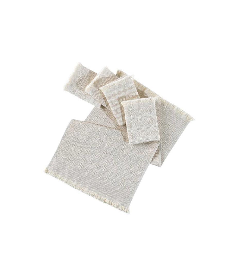 Wash Towel Set, 5 Pieces, Beige, Cotton