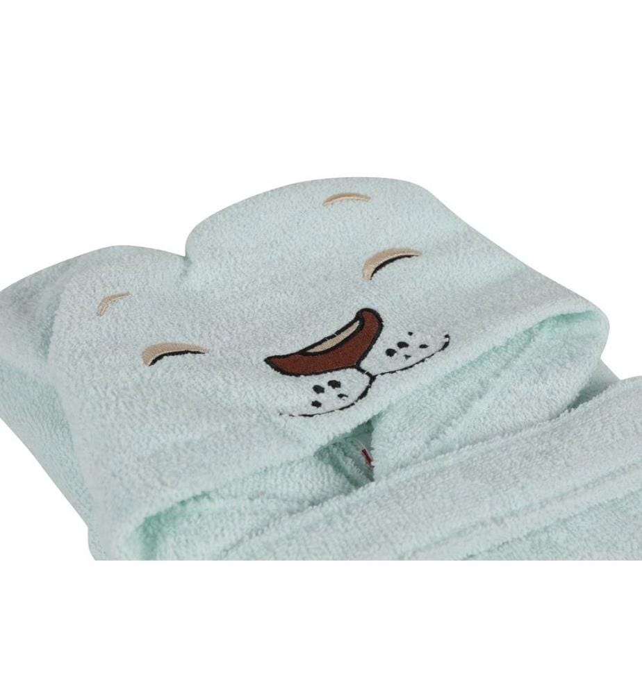Baby-Badeset, Mintgrün, 100 % Baumwolle, Babybademantel: 0–2 Jahre