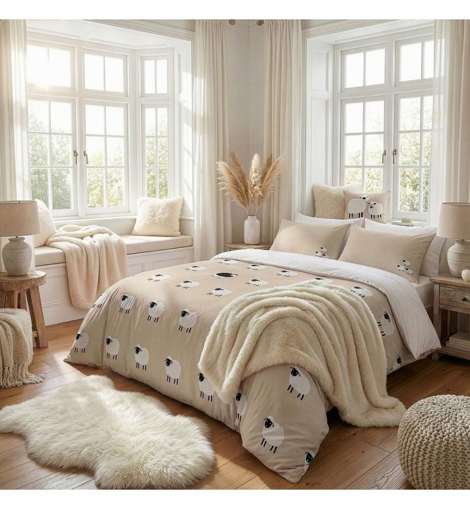 Set copripiumino matrimoniale king size, giallo burro, 70% cotone / 30% poliestere