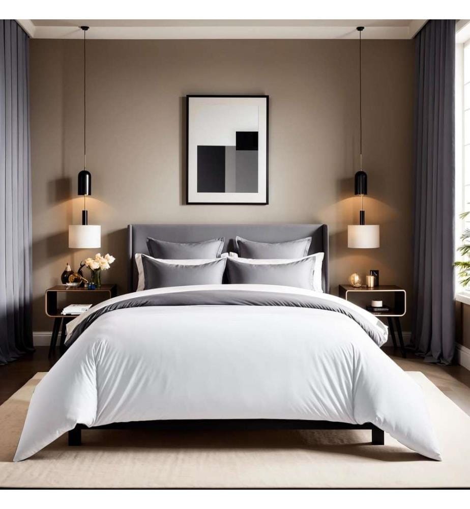 Housse de couette double Ranforce, blanche, 100 % coton RANFORCE