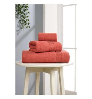Ensemble de serviettes, 3 pièces, rouge carreau, 100 % coton