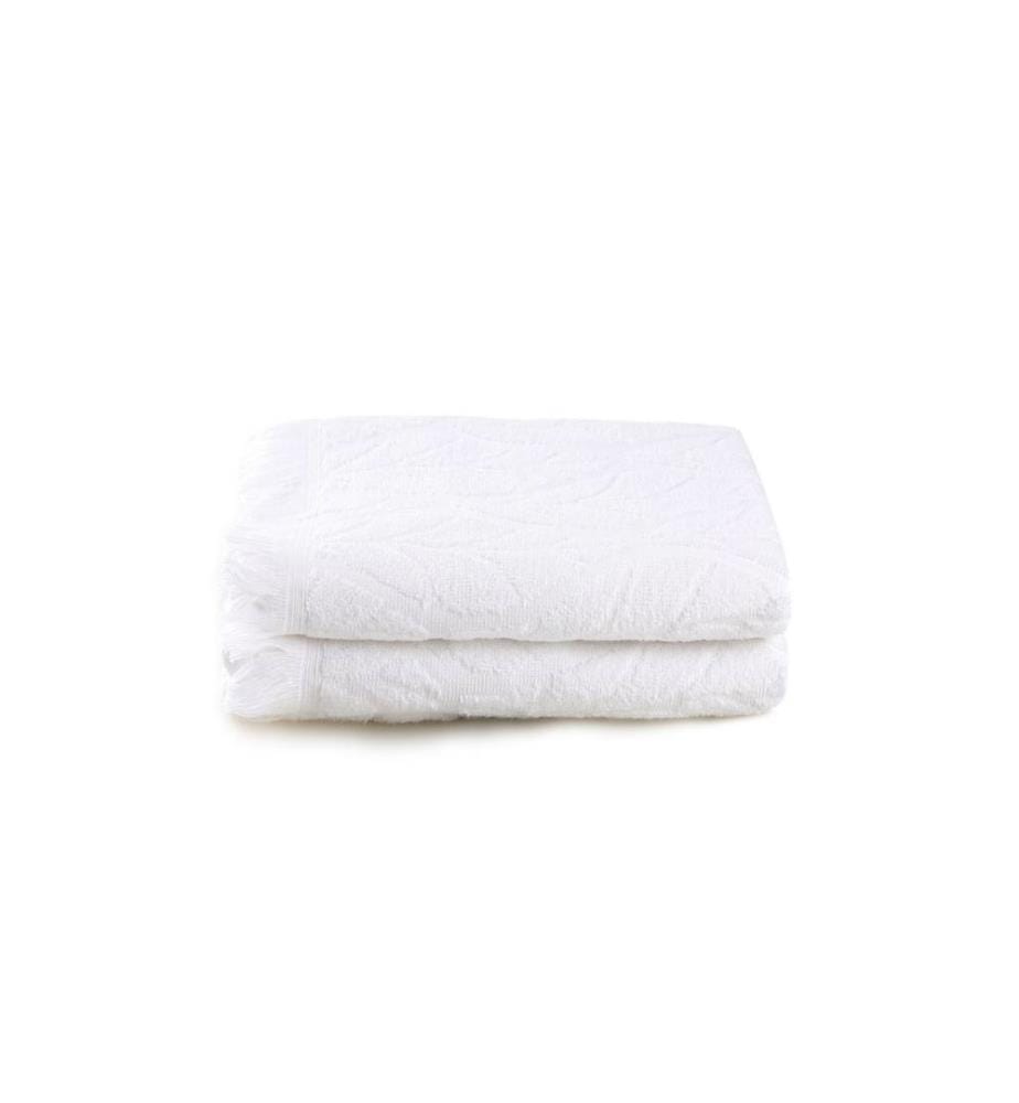 Ensemble de serviettes de bain, 2 pièces, blanc, 100 % coton