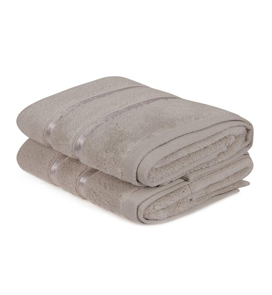 Hand Towel Set, 2 Pieces, Light Brown, Microcotton, 560 gr/m²