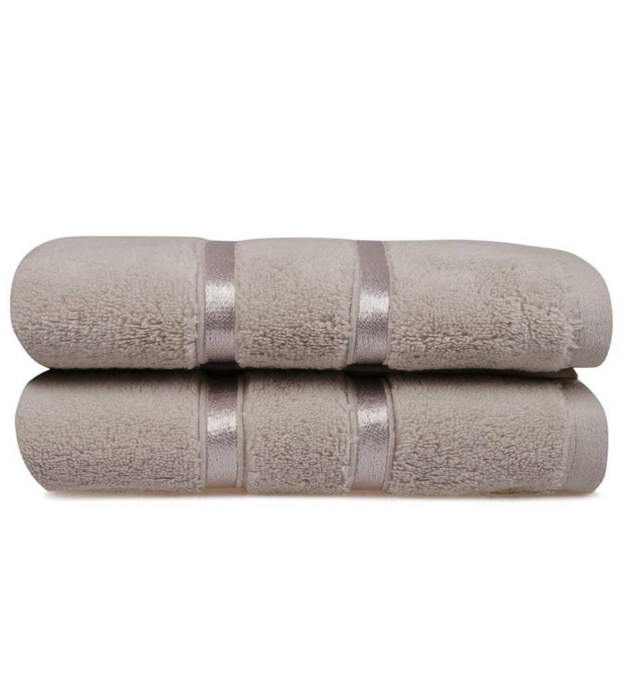 Hand Towel Set, 2 Pieces, Light Brown, Microcotton, 560 gr/m²