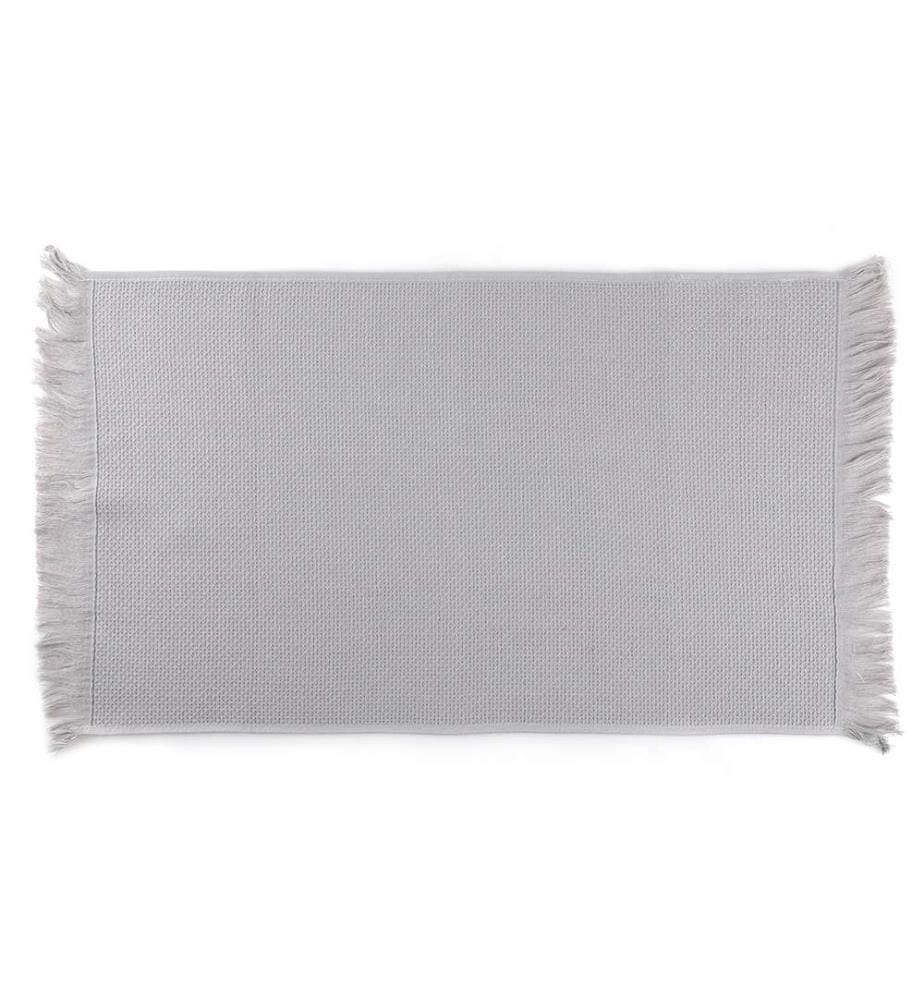 Ensemble de 2 serviettes de toilette, gris clair, 100 % microfibre de coton