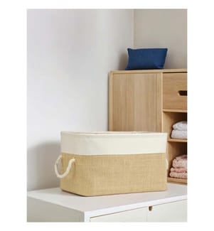Cestino in feltro, naturale, bianco, 100% iuta
