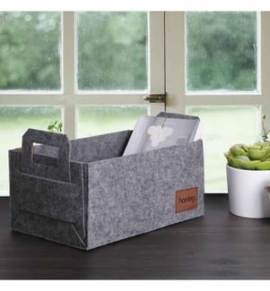Organizer da scrivania, grigio, feltro