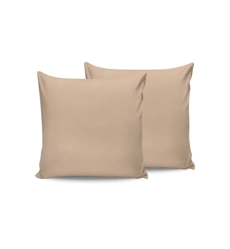 Ensemble de 2 taies d'oreiller, beige, 100 % coton Ranforce