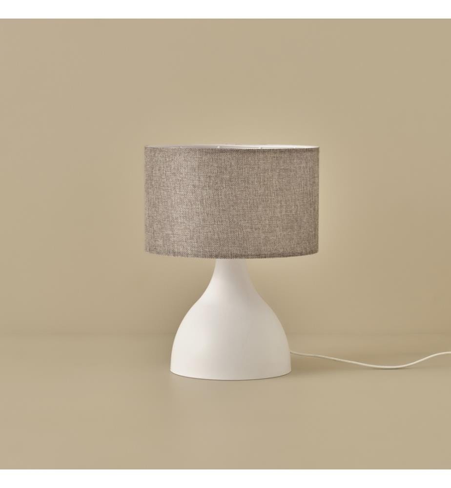 Abat-jour en céramique « Arc » : blanc - gris et blanc