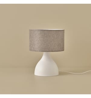 Abat-jour en céramique « Arc » : blanc - gris et blanc