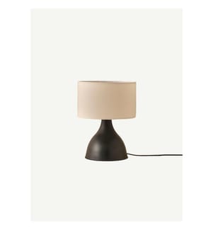 Abat-jour Kona crème-noir (abat-jour cylindrique) - Crème et noir