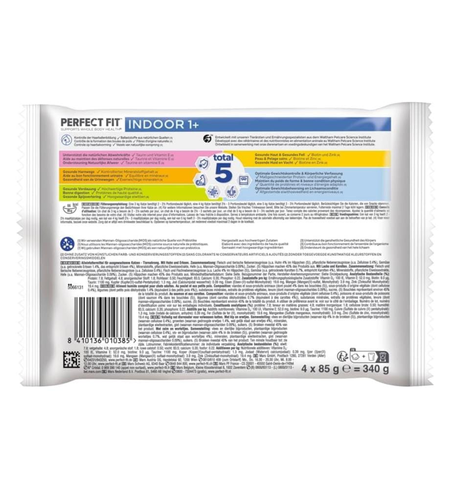 4x - Chat Multipack Sachets portionnés 4 variétés Poulet & Légumes, Boeuf & Carottes, Saumon & Carottes, Poisson de mer & Légumes en sauce - 12 x 85 g