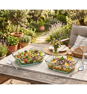 Glas-Tablett-Set (2-teilig) – transparent