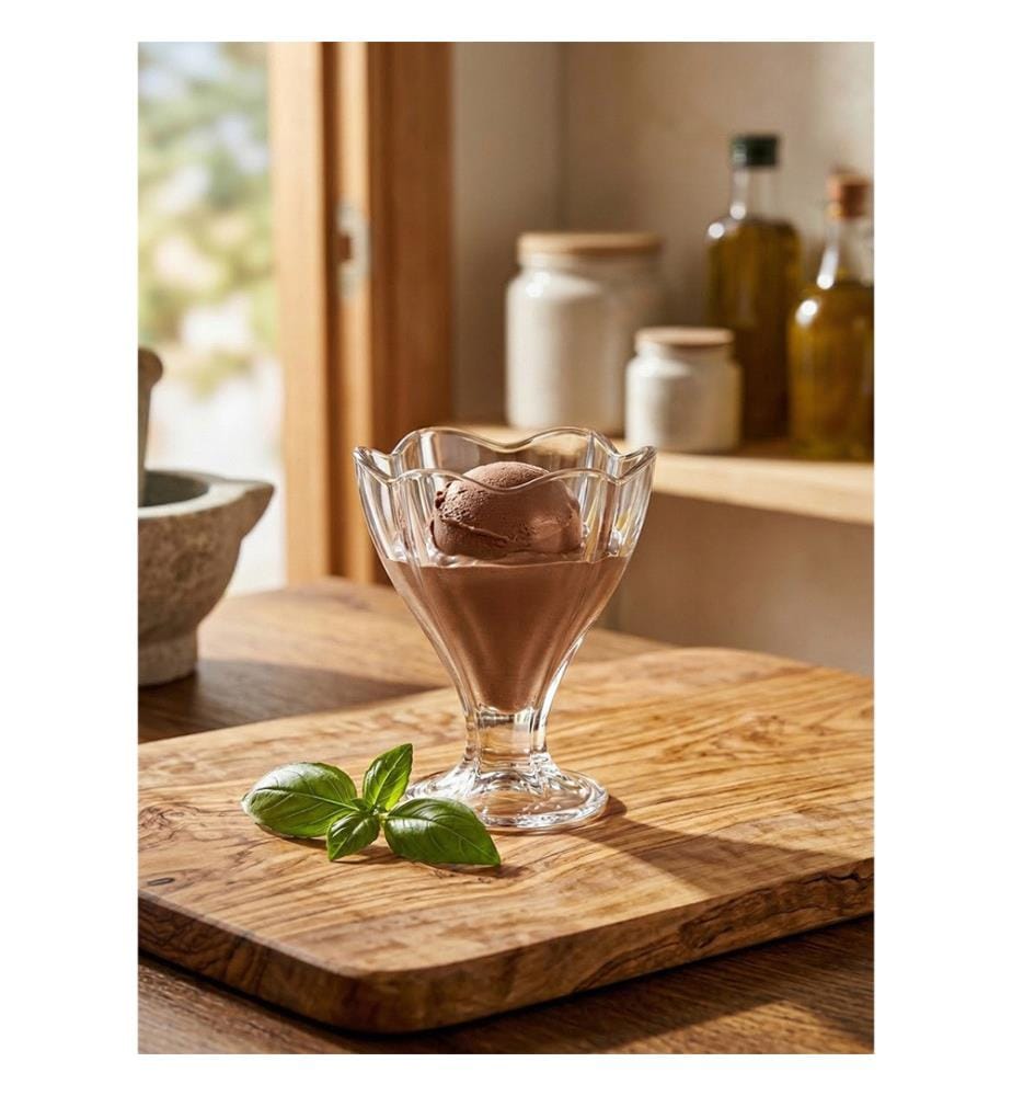 Glas-Eisbecher-Set (3-teilig) – transparent