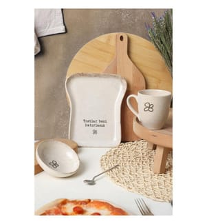 Frühstücksset (3-teilig) – cremefarben und schwarz