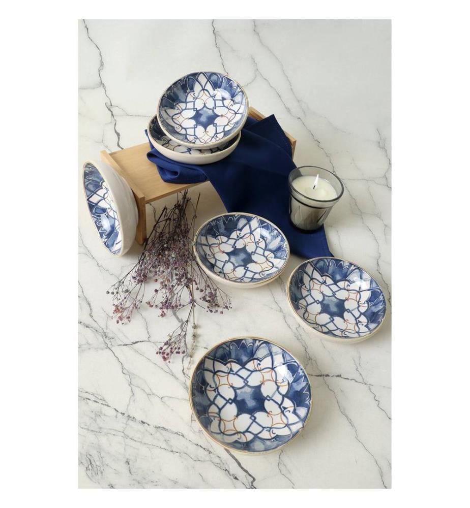 Sossenschalen-Set (6-teilig) – Weiss und Blau