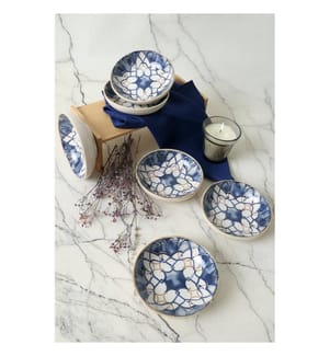 Sossenschalen-Set (6-teilig) – Weiss und Blau