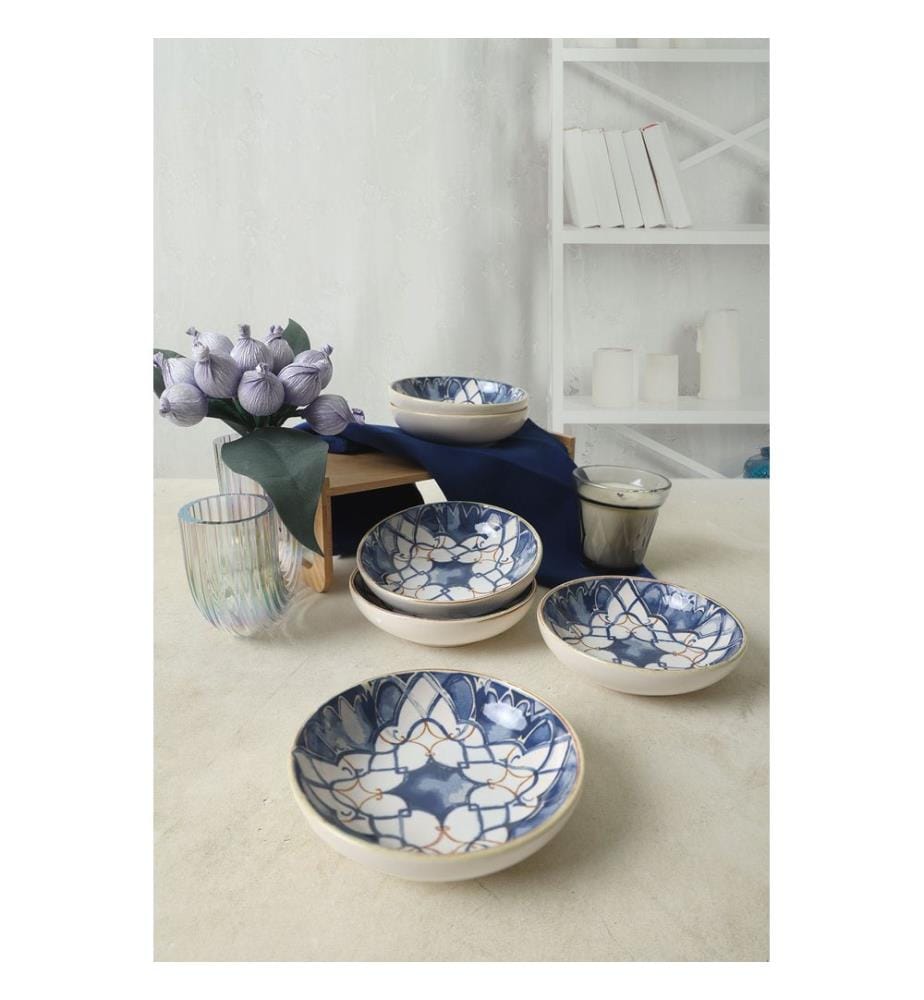 Sossenschalen-Set (6-teilig) – Weiss und Blau