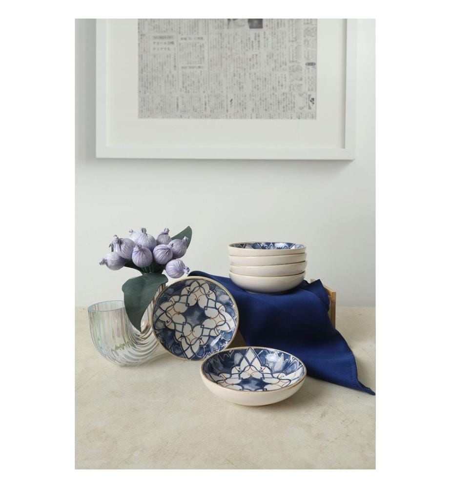 Sossenschalen-Set (6-teilig) – Weiss und Blau